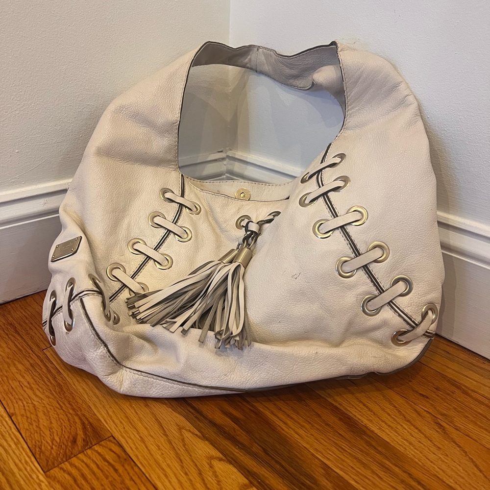 Michael Kors winter white large shoulder bag
